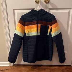 Rip Curl Navy Multicolor Striped Puffer Jacket